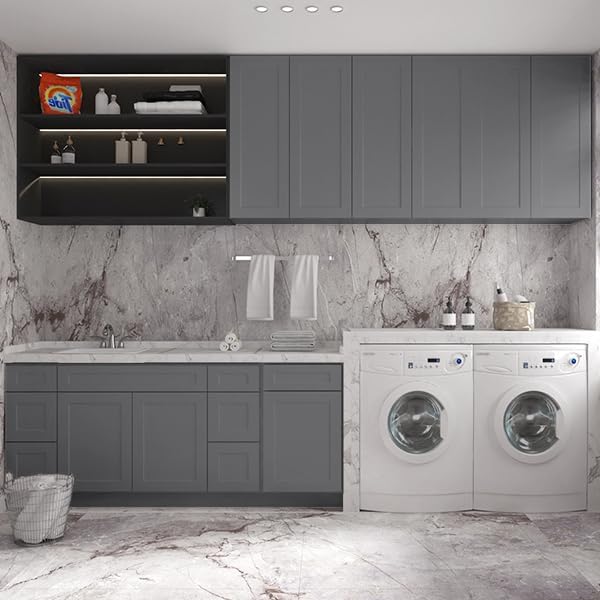 Close-up of cabinet material showing waterproof and easy-to-clean properties