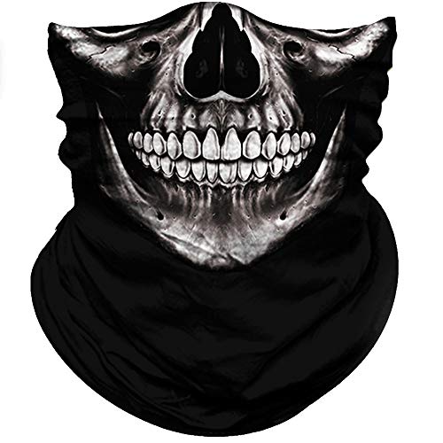 Image of Obacle Skull Face Mask Half for Dust Wind UV Sun Protection Seamless 3D Tube Mask Bandana for Men Women Durable Thin Breathable Skeleton Mask Motorcycle Riding Biker Fishing Cycling Sports Festival