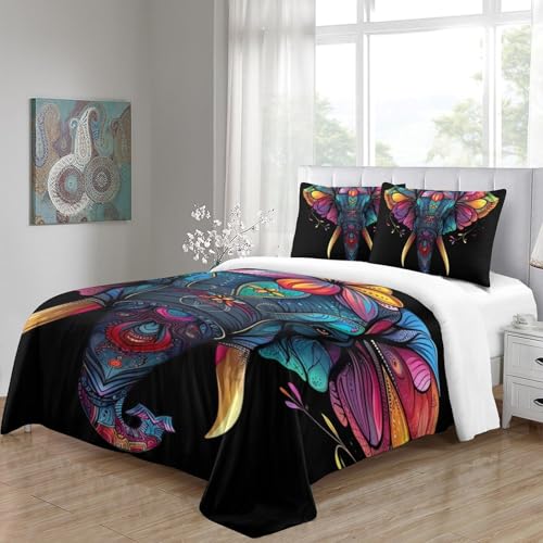Parure housse de couette éléphant finition premium fermeture éclair invisible - 5