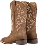 SheSole Bottes de cow-boy extra large pour femmes de 15"-18" – Bottes de l'Ouest avec confort stretch, orteil carré & Semelle intérieure amovible, Design Bold classique