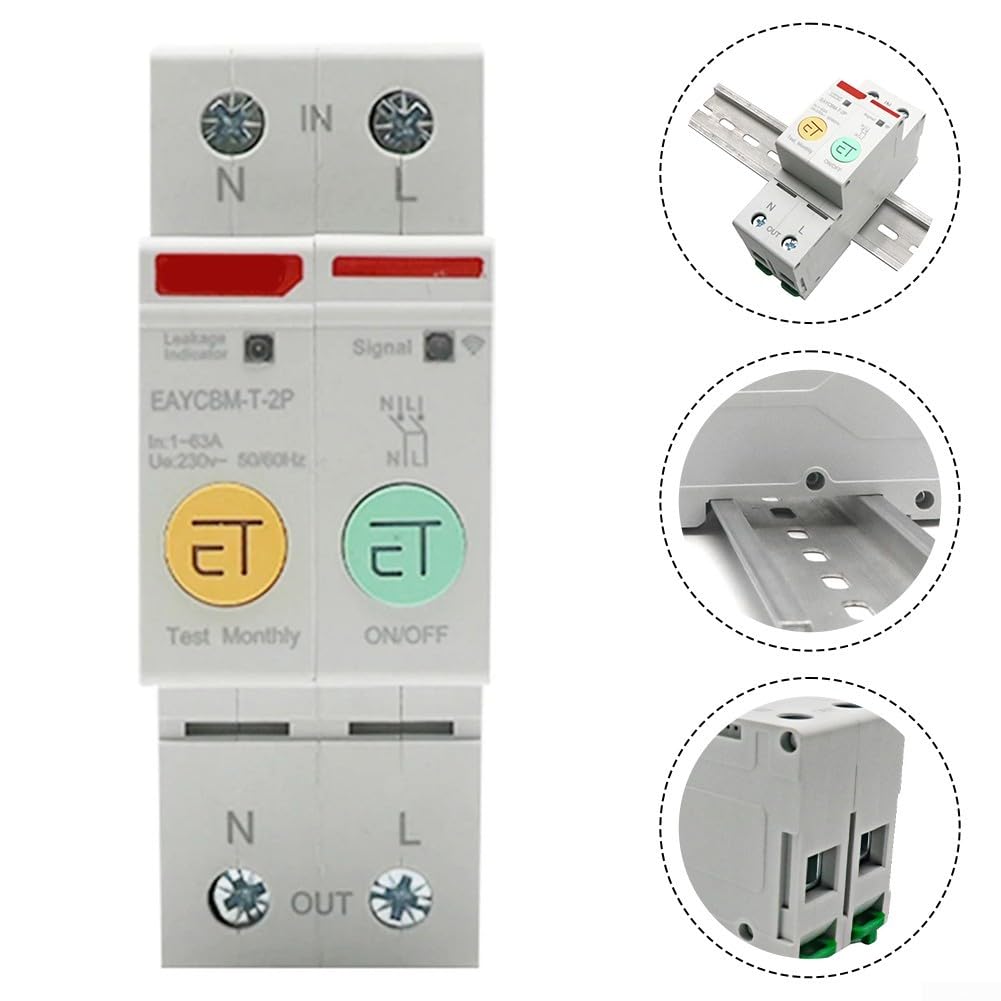 Smart Stromzähler Leistungsschalter für Tuya, WLAN, 10-63A einstellbar