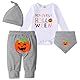 Puluole Halloween Kostüm Baby,Baby Halloween Kürbis Pyjama,My First Halloween Outfit,Halloween Neugeborene Kleidung,Halloween Kostüm Mädchen Jungen(Weiß,3-6months)