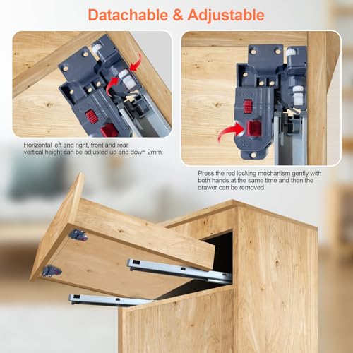 4 Pair 18 Inch Undermount Soft Close Drawer Slides Full Extension Concealed Bottom Mount Drawer Slides with 3D Adjustable Lock Device and Rear Mounting Brackets, 100 LB Capacity by FCOUMY - Image 4