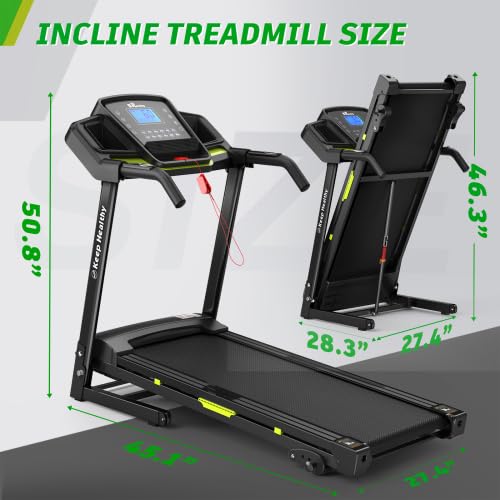 Image of Foldable Treadmill for Home & Apartment, 3.5HP Motor, 330LBS Capacity, 12 Pre-Set Programs, Hydraulic Folding, Ultra-Quiet Running & Space-Saving Compact Design