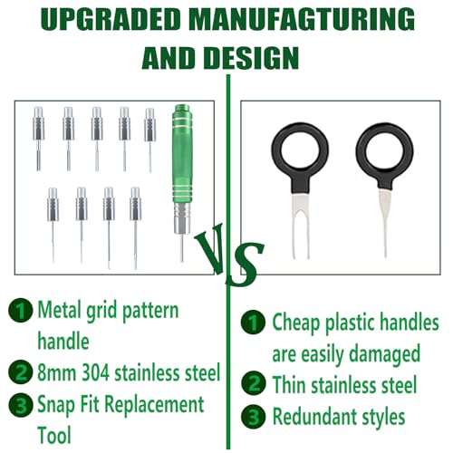 Image of DINYO Upgraded Pin Extractor Tools with 10pcs Replacement Tips-Terminal Pin Removal Tool Kit Automotive /Computer Repair Pin Release Tools for AMP Delphi Molex Bosch Connector Etc.