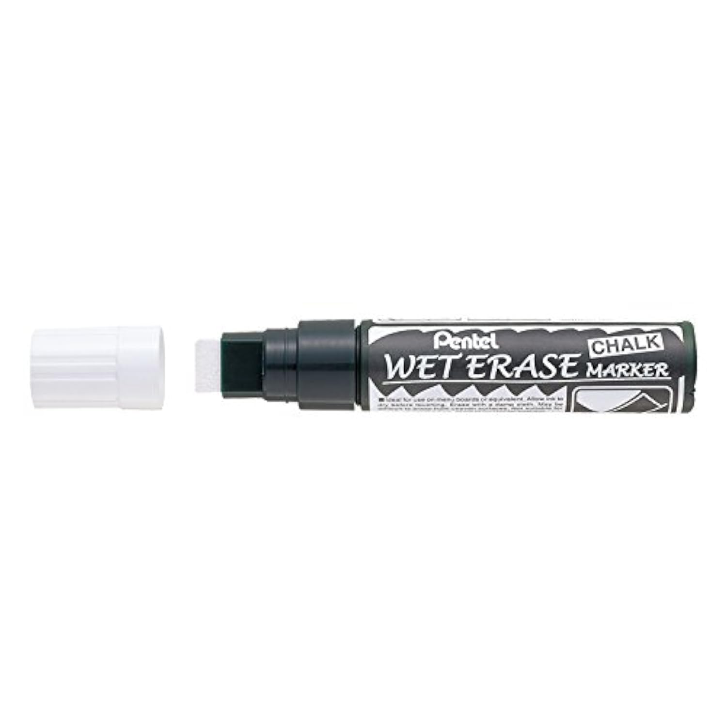 Pentel Wet Erase Jumbo Chisel Tip Chalk Marker with White Ink (Pack of 12)