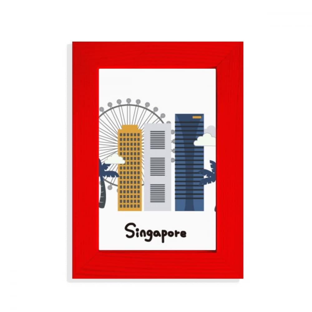 Cadre photo Singapour Flyer rouge édition d'art et design épuré