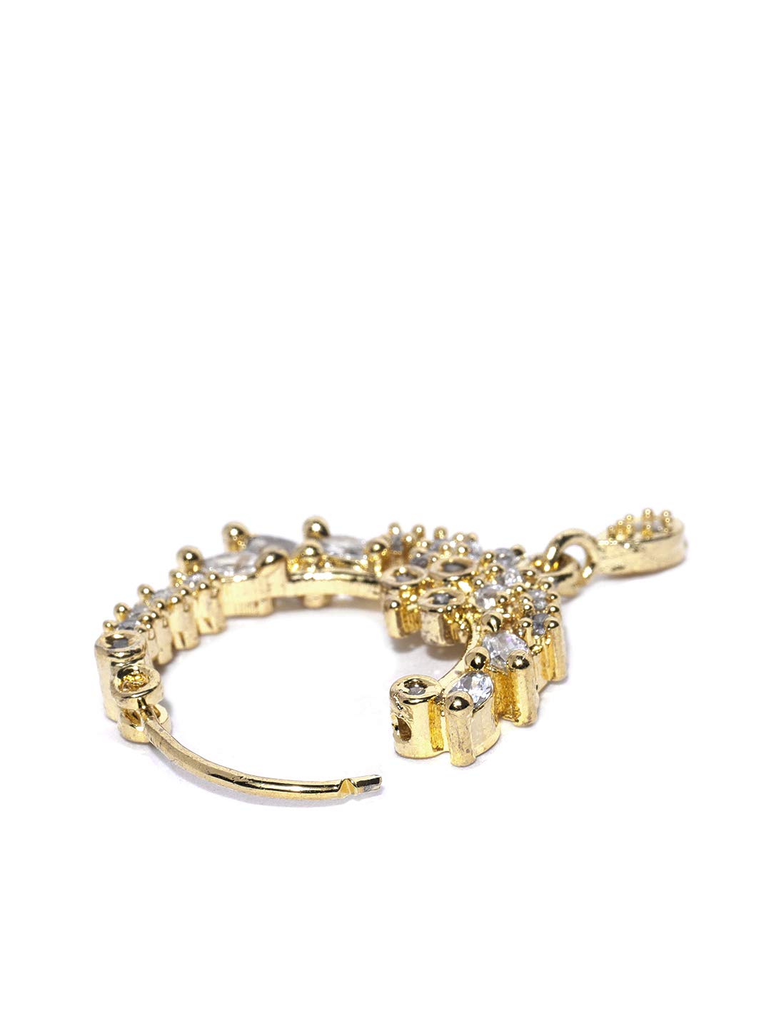 Women's American Diamond Gold-Plated Nose Ring