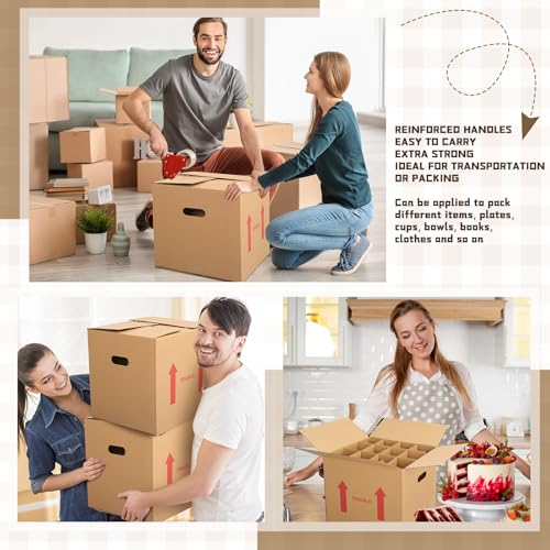 Image of Tatuo 15 Pack Wine Box for Moving, 12 Bottle, with Divider, 14 x 12 x 13 in | Liquor Shipping Packing Box Bulk, Corrugated Cardboard, Reinforced Bottom, Break Resistant, Heavy Duty, Cellar Storage