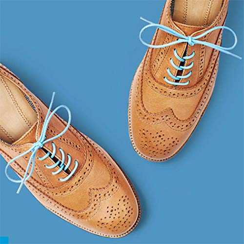 Image of [4 Laces] 2-Pair Pack Waxed Round Oxford Shoe Laces for Dress Shoes Chukka 3 /32Inch Thin