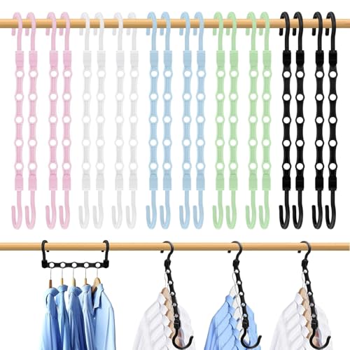 10 Cintre Gain de Place Double Cintres de Suspension Angement Pour Vêtements et Penderies Ceintres Avec 5 Trous Rotation à 360°,Parfait Pour Les Dortoirs et...