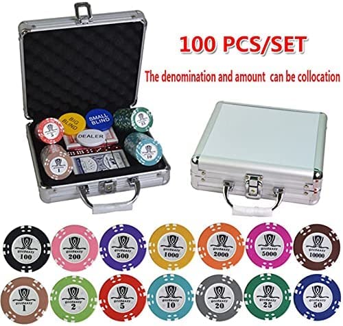 Żetony do pokera 100-500 szt./zestaw 15,5 g Zestawy żetonów do pokera AOM Gliniane żetony do kasyna Texas Hold'em Zestawy do pokera z metalowym pudełkiem Obrus ​​Przycisk Zestaw żetonów do p