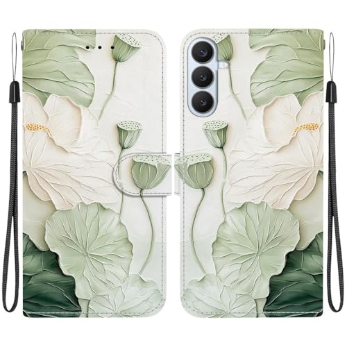 Étui coque Samsung Galaxy A14 5G protection rabat cuir et pochette carte motif fleur