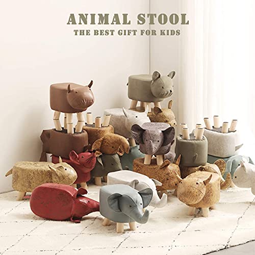 Zodensot Cute Animal Footstools, Footrest Ottoman With Soft Padded Cushion And Non-Slip Feet, Kids & Adult Pouffe Footstool For Bedroom, Living Room Or Entryway,Gift For Kids (White Elephant) #TOP6