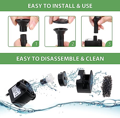 Solar-Brunnenpumpe, 9V 1,8W 200L/h PET-Solarpanel Angetriebene Wasserbrunnenpumpe Aquarium Teich Pool Hausgarten-Bewässerungs-Kit, für Springbrunnenteich