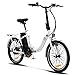 VecoCraft Nemesis Elektro Klapprad,E Bike 20 Zoll,E-Folding Bike mit ausziehbarer Baterrie 36V 13Ah(468WH), 250W Motor, tragbares E-Bike Klapprad ebike Herren e Bike Damen mit niedrigem Rahmen,Weiss