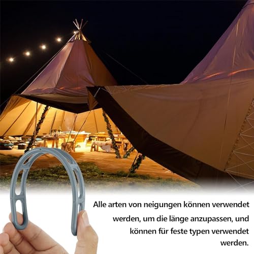 Abspannelement aus Kunststoff, 20 Stück Abspannelement, 6 Loch Seilspanner Camping Abspannleiter, für Zelte Markisen Vordächer, Grau