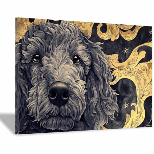 Tableau décoration murale chien moderne impression sur toile encadrée JOSUE portrait 60x90cm