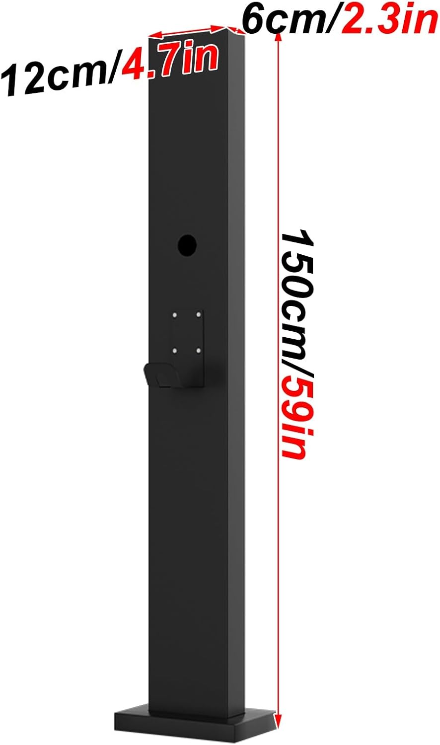 Outdoor Electric Vehicle Charging Station Box, Waterproof EV Charger Enclosure, Rust-Proof Design, Fully Wrapped Base for All Environments - Black Medium Size