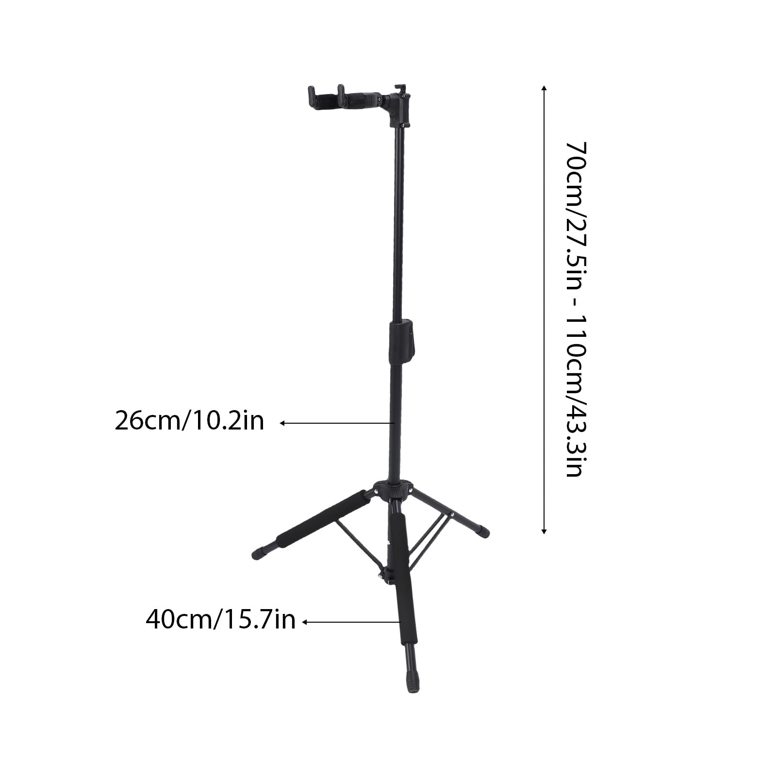 RiToEasysports Regulowany Uchwyt do Stojaka na gitarę z Haczykiem z automatyczną blokadą grawitacyjną, Stojak z żelazną ramą z miękką flanelową wyściółką do Akustycznego Elektrycznego Klasycznego