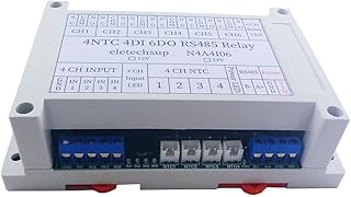 Eletechsup DC 12V 14CH Multifunction RS485 Network Bus NTC Temperature Collector 4AI-4DI-6DO Modbus RTU PLC Remote IO Analog Digital Expander (1 x DC 12V)