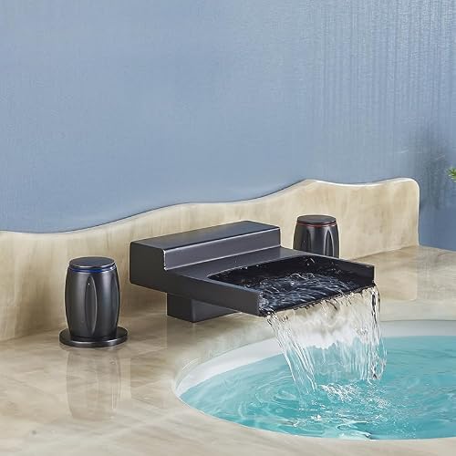VDOQTLJT Basin Sink Faucet Dual HandleBathroom Washbasin Water Deck Mounted Mixer Tap Hot Cold Crane Bathroom(ORB F)
