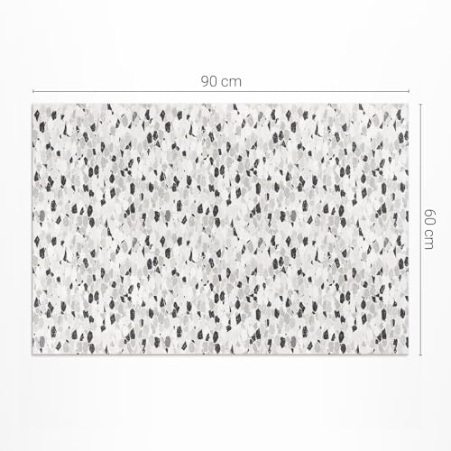 Tapis du sol vinyle 60x90 cm imperméable effet dalle de pierre