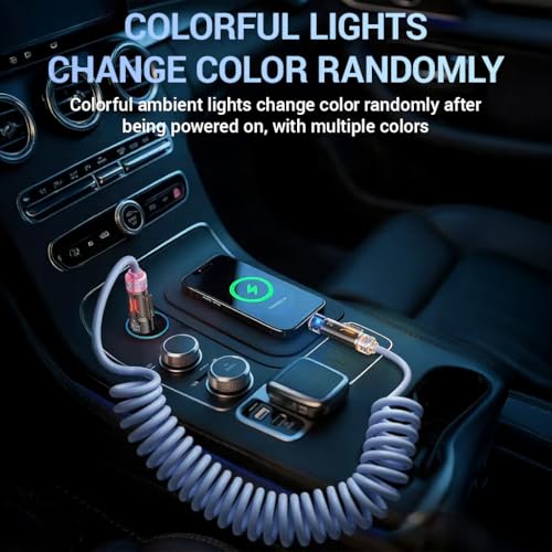 Image of Verilux 4-in-1 USB to Type C Cable for iPhone 17 /16 /15 /14, PD 240W Type C Cable Fast Charging with 480Mbps Data Transfer, Fashion Retractable Lighting Cable Design for Home, Car, Travel, Office, Blue