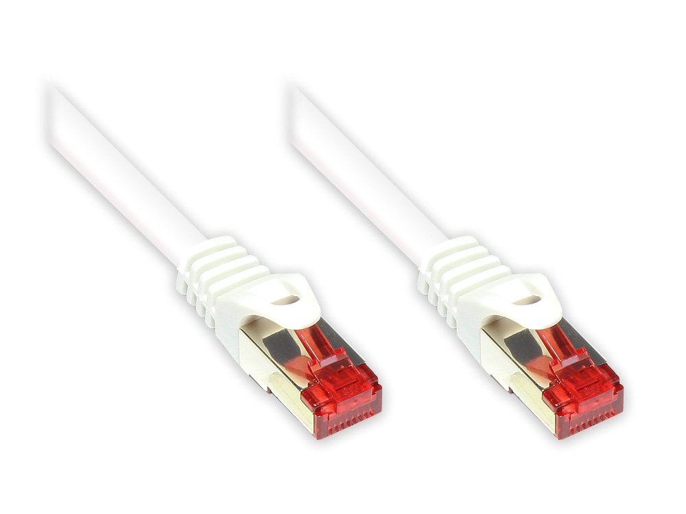 Alcasa Good Connections Cat.5e Ethernet LAN Patch Cable Snagless RNS, SF/UTP, 100 MHz; Gigabit Capable (10/100/1000 Base-T Ethernet Networking) for Patch Panel, Switch, Router, Modem white White 3 m