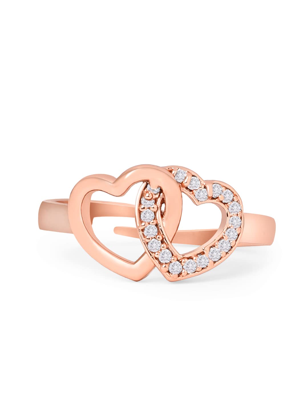 ZAVERI PEARLS Rose Gold Cubic Zirconia Hearts Contemporary Brass Adjustable Ring For Women-ZPFK10916 (B0B3TMN8Z2) Amazon Price History, Amazon Price Tracker