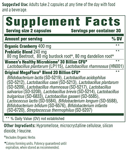 Megafood, Megaflora For Women, Probiotic Supplement With 50 Billion Cfu, 60 Capsules #TOP4