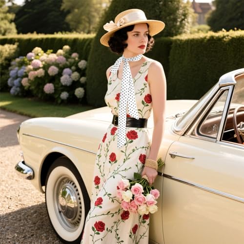 DOCILA Skinny Scarf For Women Fashion Print Silk Feeling Hair Head Scarf Thin Purse Bag Scarves Headband Handbag Accessories4