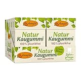 Plastikfreier Natur Kaugummi Grüne Minze | 12 Stk.| Natürliche Kaumasse (Chicle) | Zahnpflegend (Xylit) | Zuckerfrei | Umweltfreundlich | Birkengold