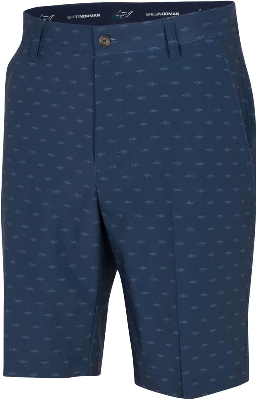 Greg Norman Men's Ml75 Microlux Hybrid Print Golf Shorts Navy 40