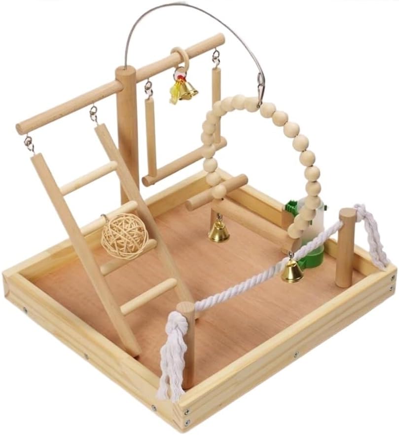 Bird Playground Parrot Play Stand，Parrot Stand Parrot Training Stand Parrot Play Stand Set Parrot Stand Playground with Ladders Swings for Small Birds
