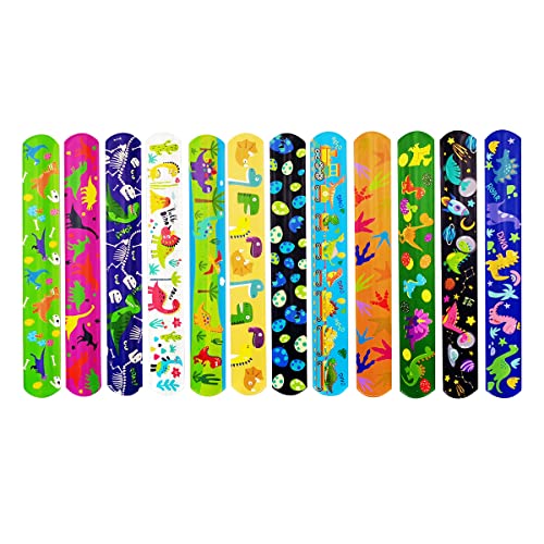 Tangser Dinosaur Slap Bracelets For Kids, 48 Pcs Snap Bracelet Party Favors, Birthday Slap Braclets Bulk, Animal Theme Wristband, For Friendship, Girls, Boys, Toys Gifts,Classroom Prizes Exchanging #TOP1