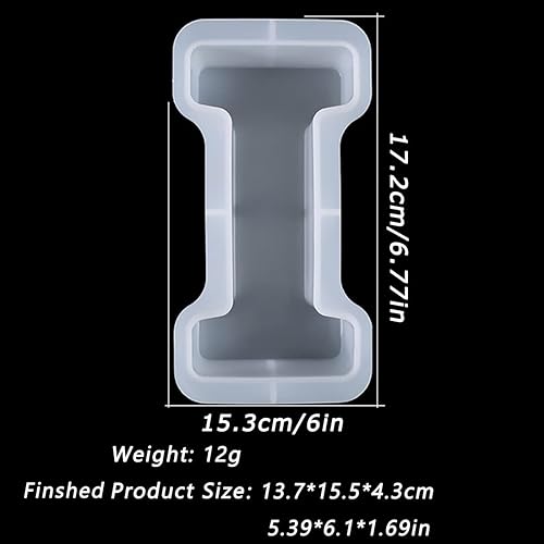 Miniatura 26 de Molde de letras grandes de 7 pulgadas para resina, 26 moldes epoxi del alfabeto en mayúsculas, molde del alfabeto grande de la A a la Z para hacer