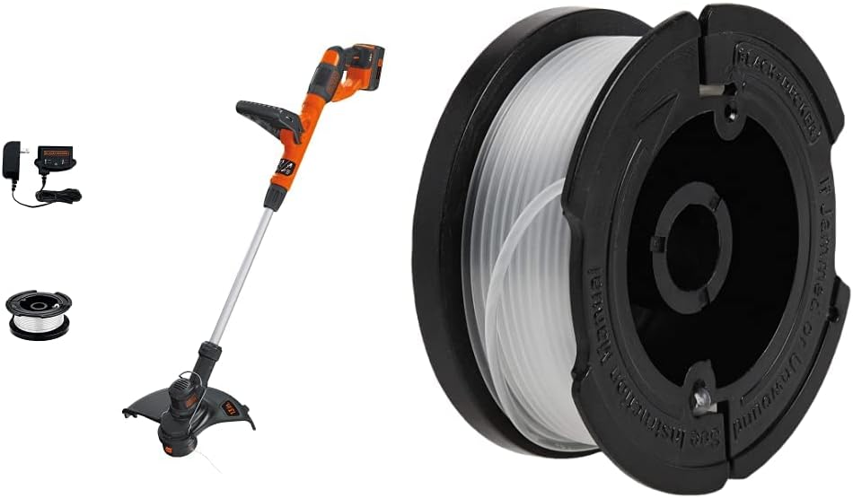 BLACK+DECKER 40V MAX String Trimmer/Edger with Trimmer Line, 30-Foot, 0.065-Inch (LST140C & AF-100-3ZP)