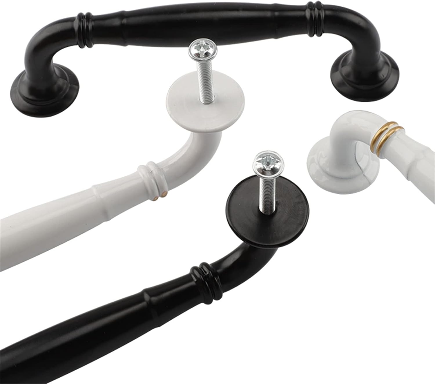 1Pcs Black Cabinet Handles Solid Aluminum Alloy Kitchen Cupboard Pulls Drawer Knobs Furniture Handle Hardware(AB21-4)