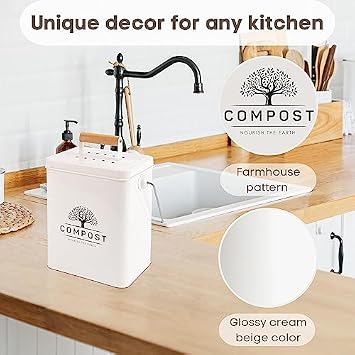 PERFNIQUE Kitchen Compost Bin with Charcoal Filters