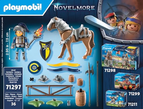 Playmobil 71297 Chevalier Novelmore et Accessoires d'entrainement - Plongez dans Une Aventure chevaleresque avec Arme et cibles - Chevalier - Histoire & Imaginaire - Dès 4 Ans