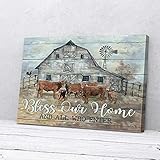 Bendice nuestro hogar y a todos los que entran Arte de pared en lienzo de Red Angus