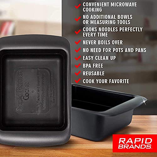 Rapid Ramen Cooker - Microwave Ramen In 3 Minutes - Bpa Free And Dishwasher Safe | Perfect For Dorm, Small Kitchen, Or Office (2-Pack,Black) #TOP3