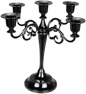 HNLHLY Candelabri1PC candelieri antichi antichi in Oro Alto candelabri in Bronzo Argento Decorazioni Natalizie portacandele in Metallo Europeo-5 Teste Nere