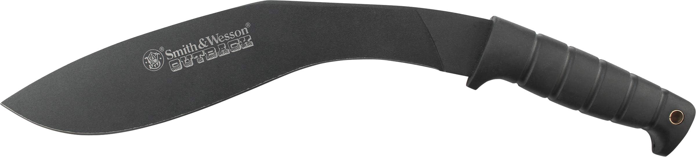 Smith & Wesson Outback SWBH 17in Full Tang Kukri with an 11.9in Stainless Steel Blade and Rubber Handle for Outdoor, Tactical, Survival and EDC