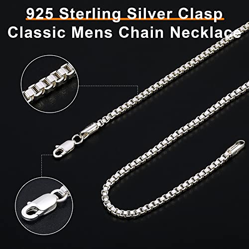 Argent sterling chaîne collier homme maille robuste 2,5 mm - 4