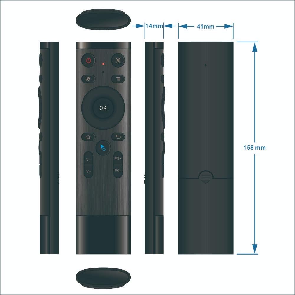 Dimensions of the Q5 Air Mouse Remote Control