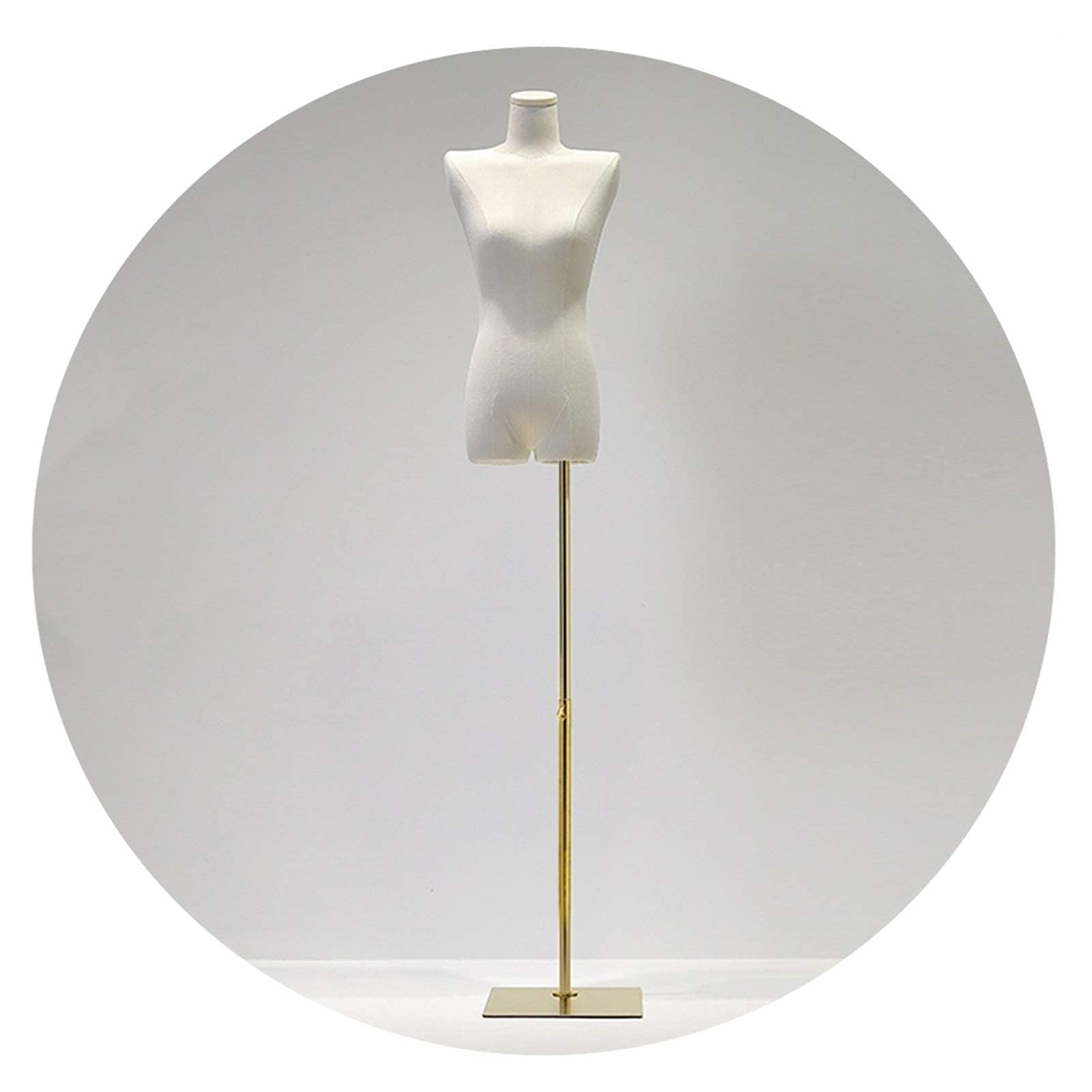 OTQEFTN Mannequins Torso, Model Prop Display Stand Height Adjustable Studio Clothing Dress Form Linen Fabric Iron Square Base