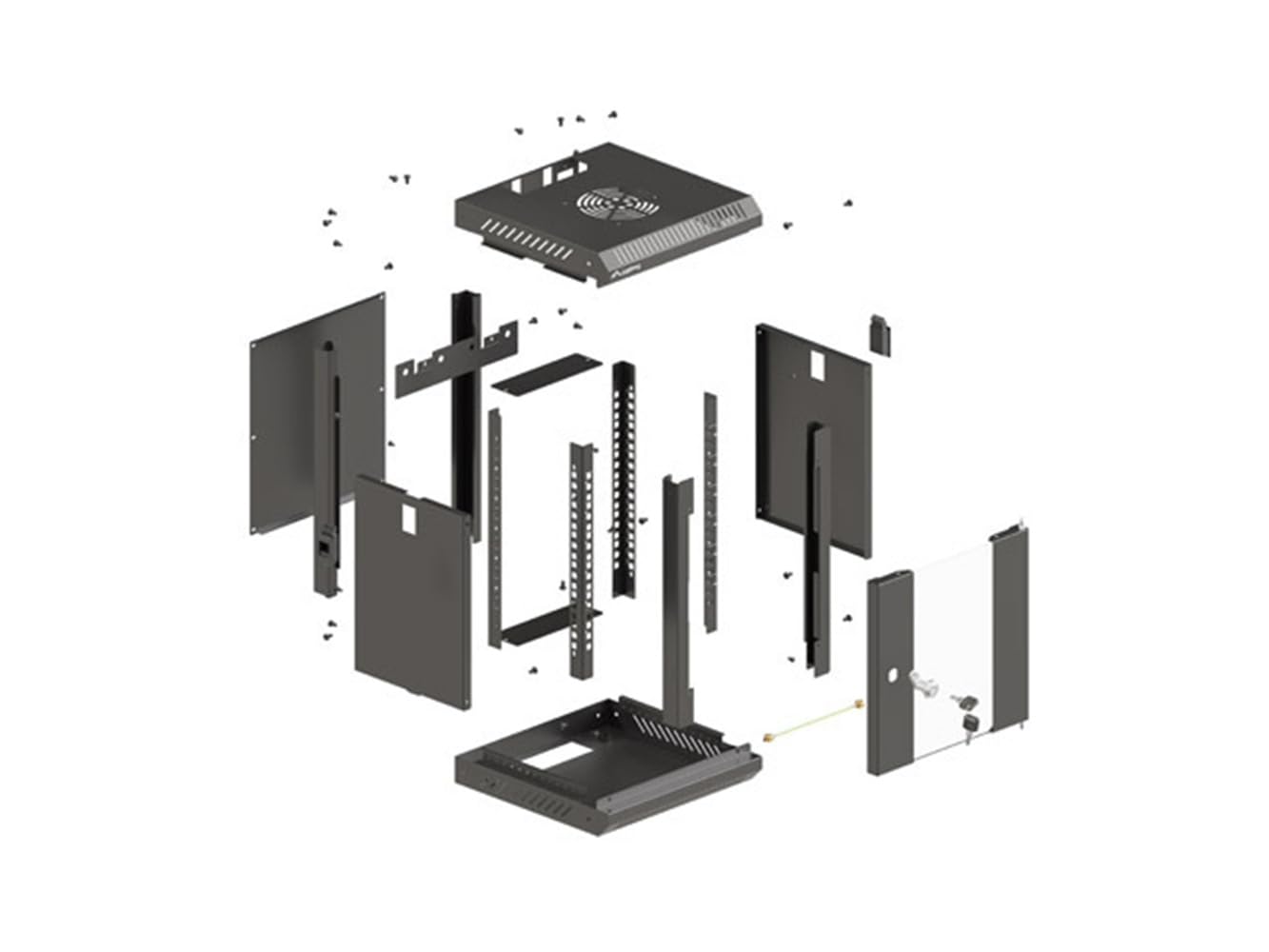 Lanberg WF11-3309-10B Rack-Schrank, Wandmontage, 9U