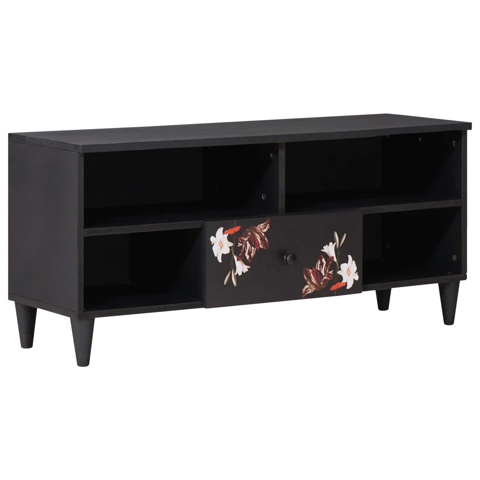 Armoire de rangement en manguier massif multicolore, meuble chic d'organisation pour le salon